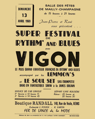 1969 - Affiche concert Vigon à Reims