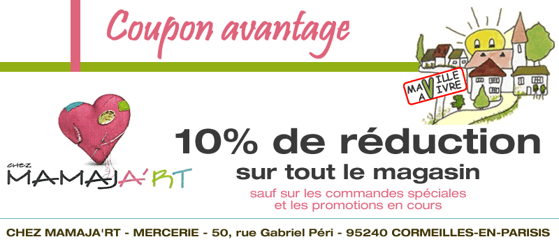 coupon avantage Chez Mamaja'rt Cormeilles en Parisis